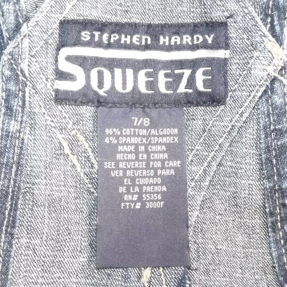 Steve Hardy SQUEEZE Short-alls/Shorts, 7/8, Bib front, Pockets, Dark Blue wash - Picture 9 of 11